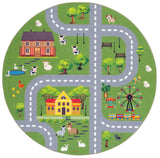 Safavieh Kids Playhouse 200 5'-0" x 5'-0" Rug in Dark Green / Light Grey