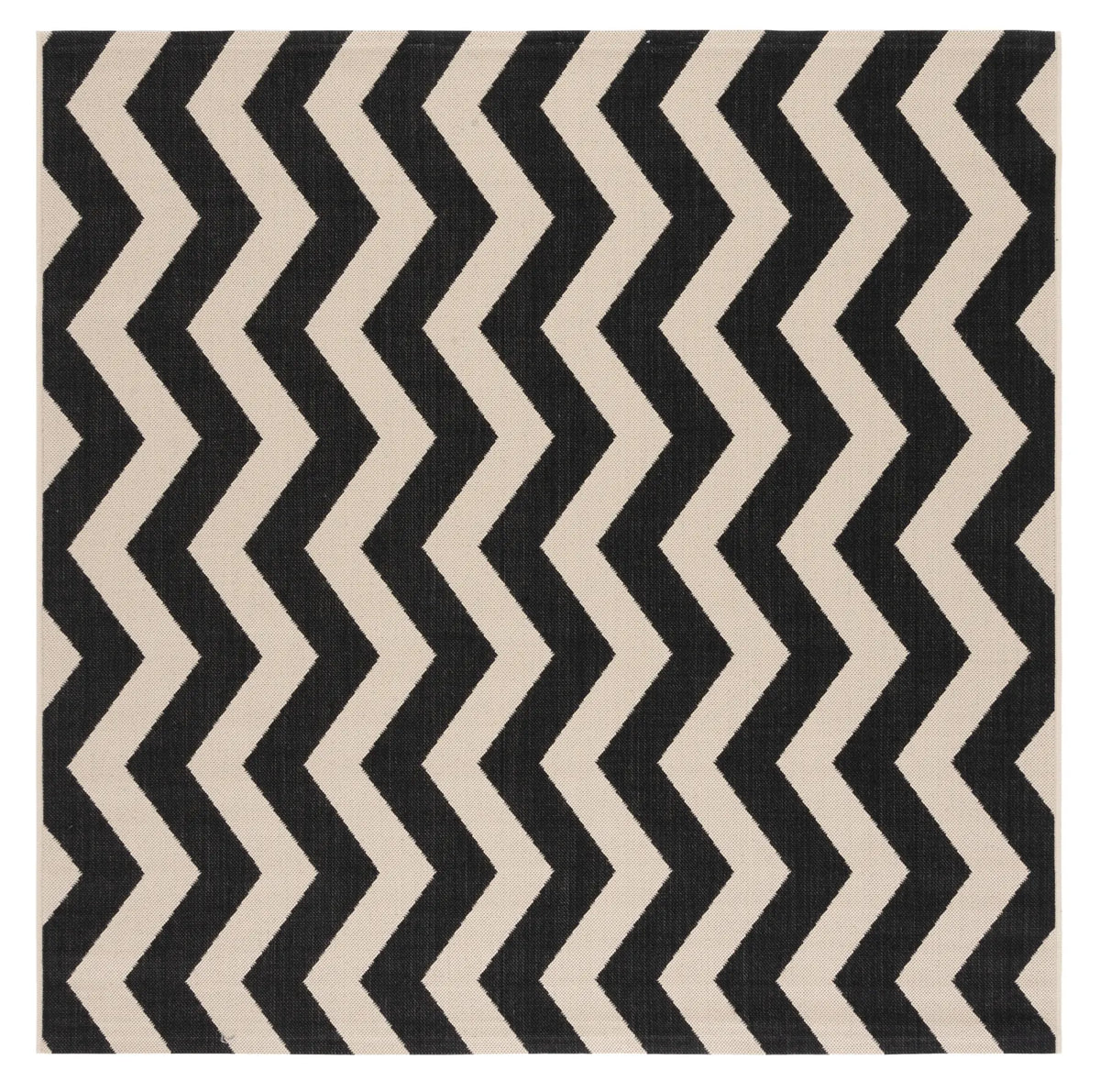 Safavieh Courtyard 6'-7" x 6'-7" Rug in Black / Beige