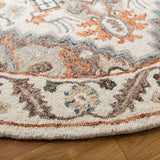Safavieh Micro-Loop 5'-0" x 5'-0" Rug in Ivory / Rust
