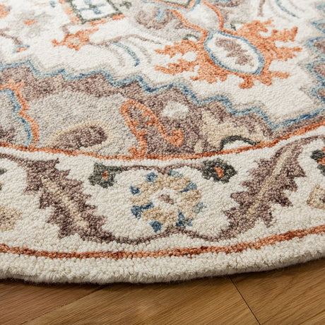 Safavieh Micro-Loop 5'-0" x 5'-0" Rug in Ivory / Rust