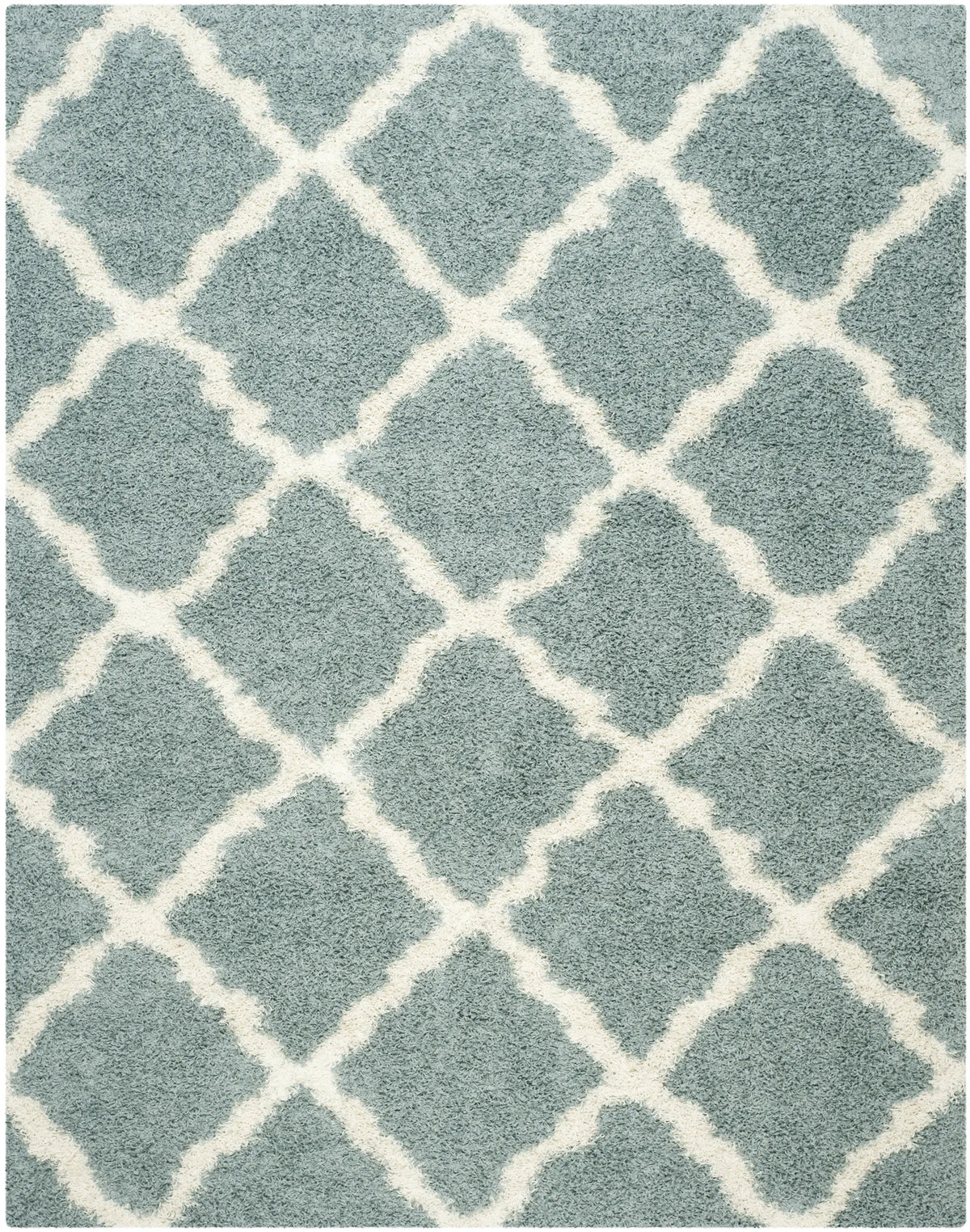Safavieh Sgd-Dallas Shag 10'-0" x 14'-0" Rug in Seafoam / Ivory