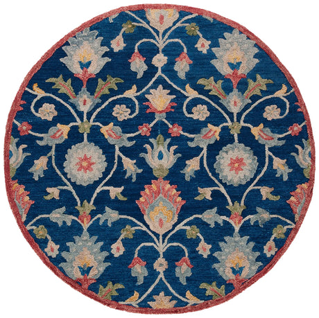 Safavieh Blossom 6'-0" x 6'-0" Rug in Blue / Rust