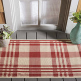 Safavieh Courtyard 2'-0" x 3'-7" Rug in Red / Bone