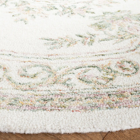 Safavieh Micro-Loop 5'-0" x 5'-0" Rug in Ivory / Fuchsia