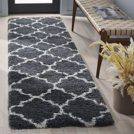 Safavieh Hudson Shag 2'-3" x 8'-0" Rug in Dark Grey / Ivory