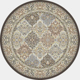 Dynamic Rugs Ancient Garden 57008 Brown/Blue Rug - Round