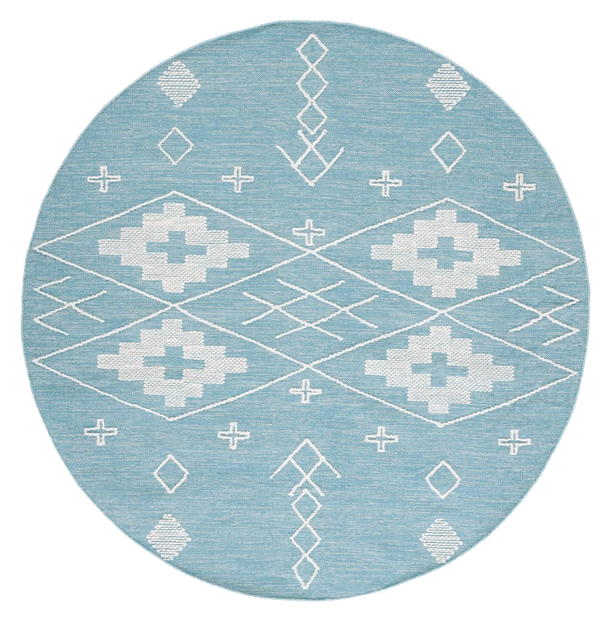 Safavieh Kilim 6'-0" x 6'-0" Rug in Teal / Ivory