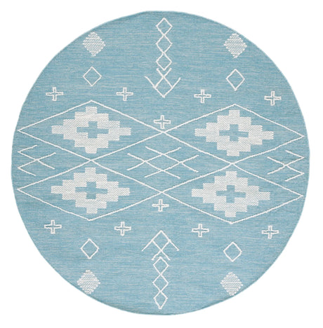 Safavieh Kilim 6'-0" x 6'-0" Rug in Teal / Ivory