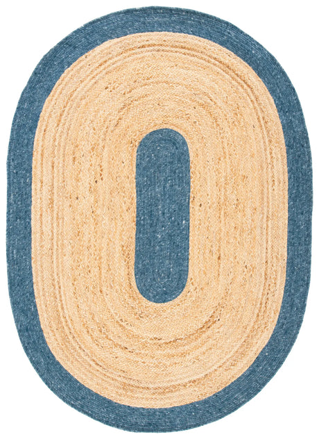 Safavieh Braided 5'-0" x 7'-0" Rug in Navy / Natural