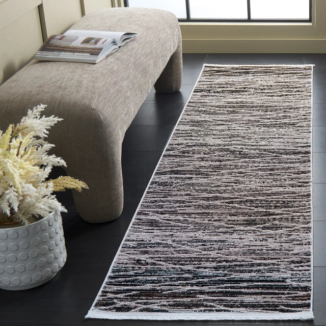 Safavieh Mila 2'-2" x 8'-0" Rug in Black / Beige Ivory