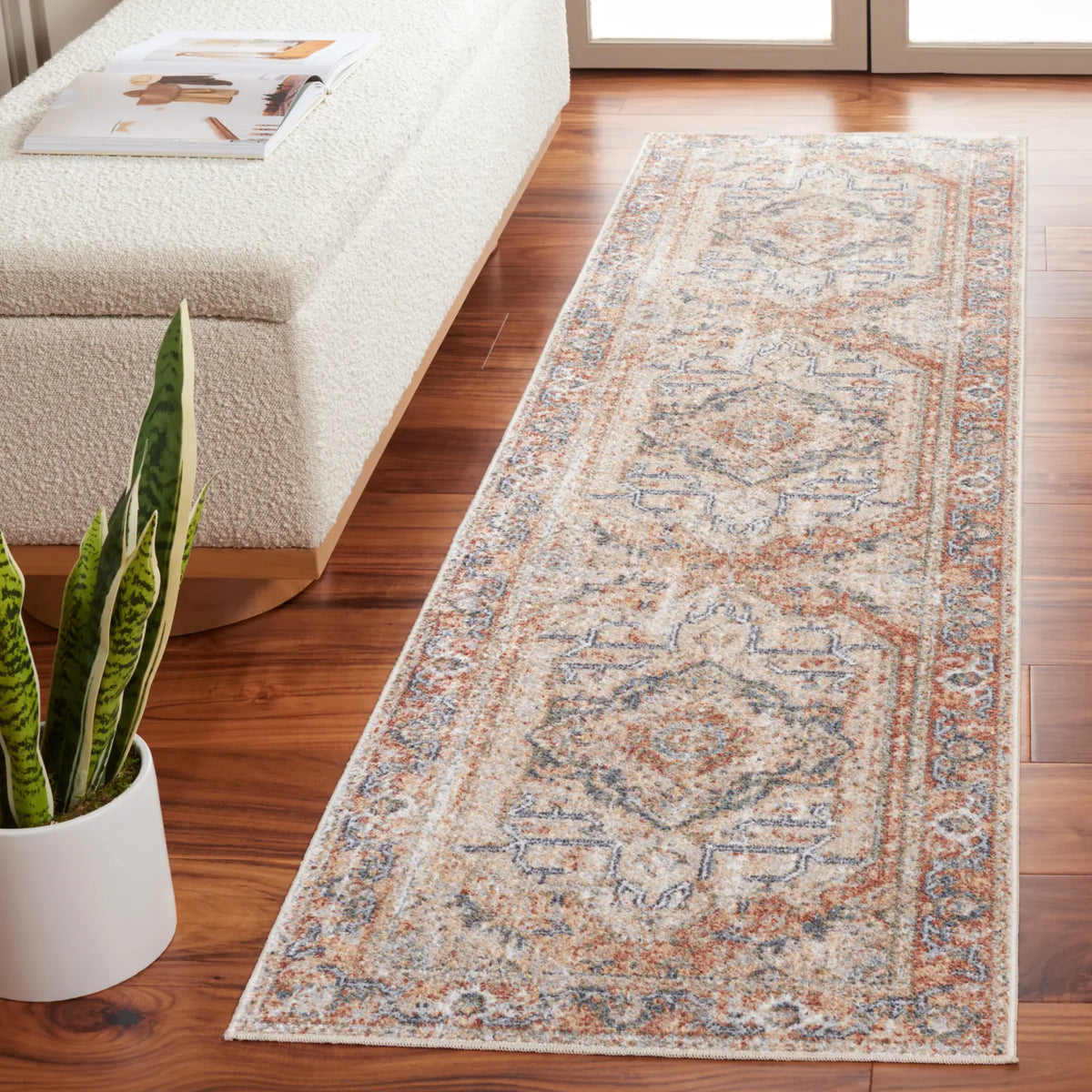 Safavieh Baltimore 2'-2" x 8'-0" Rug in Beige / Rust
