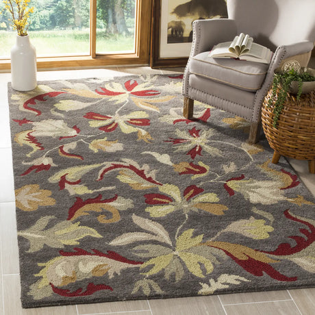 Safavieh Jardin 4'-0" x 6'-0" Rug in Dark Grey / Multi