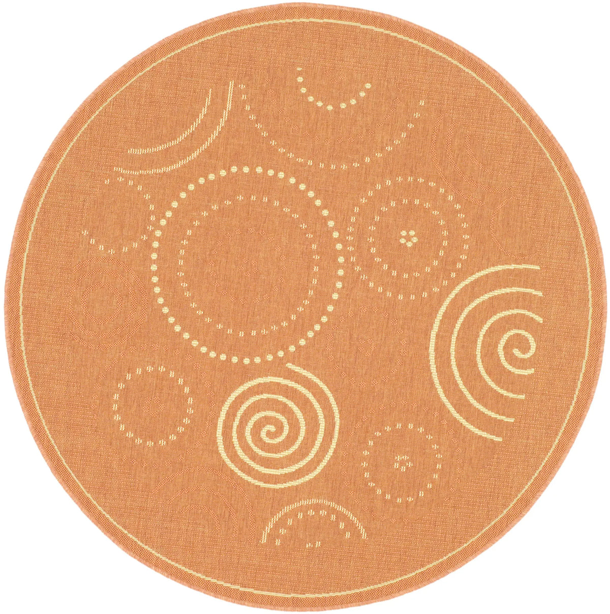 Safavieh Courtyard 5'-3" x 5'-3" Rug in Terracotta / Natural