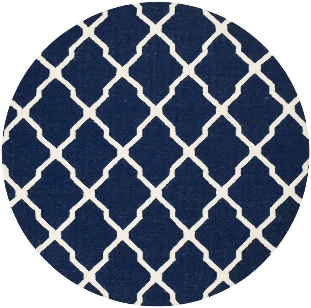 Safavieh Dhurries 6'-0" x 6'-0" Rug in Navy / Ivory