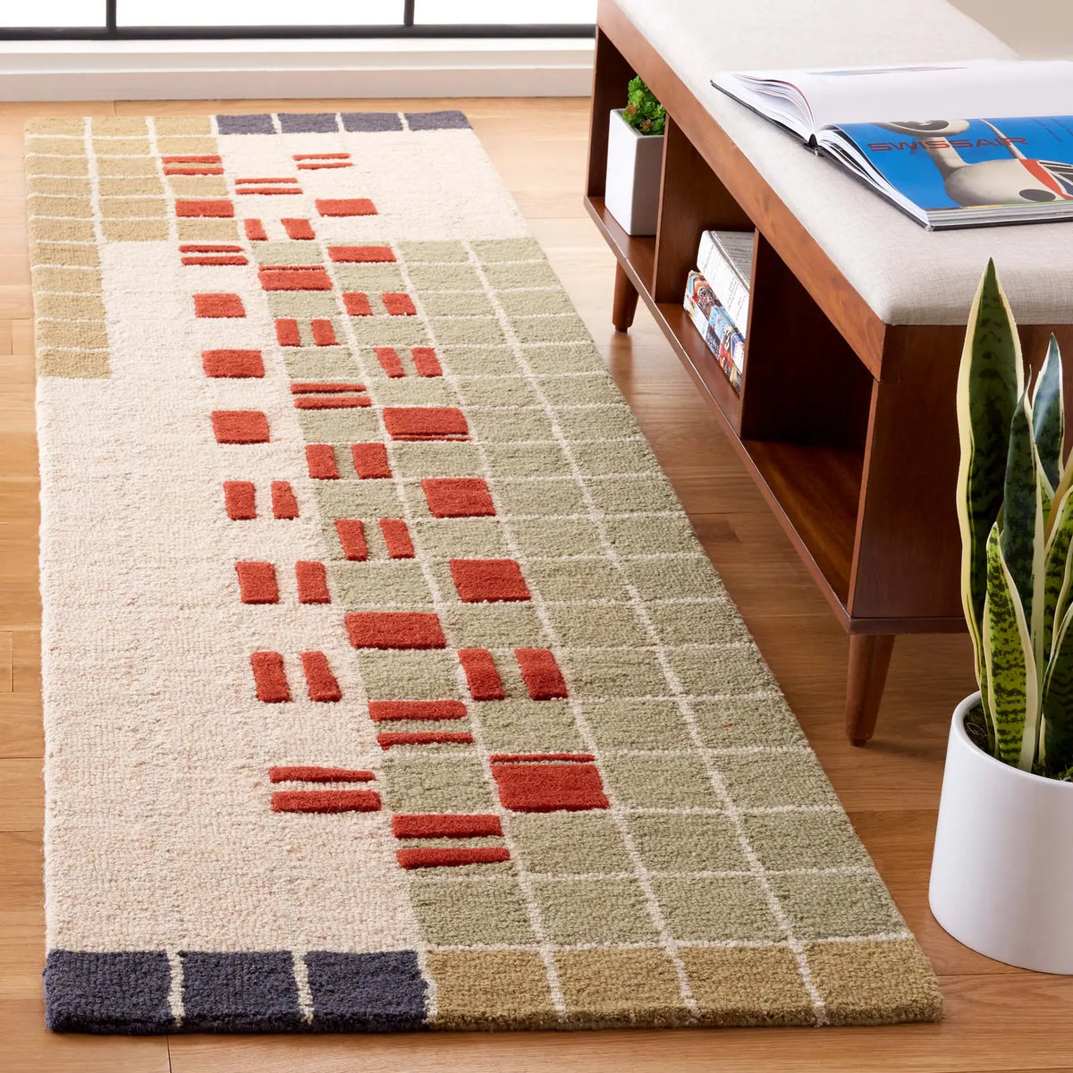 Safavieh Genre 2'-3" x 11'-0" Rug in Grey / Red
