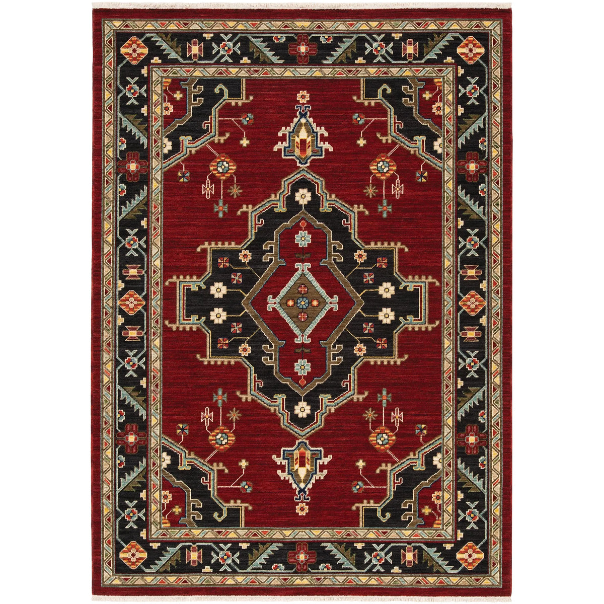 Oriental Weavers Sphinx Lilihan 092R6 Red/ Black Rugs - main flat