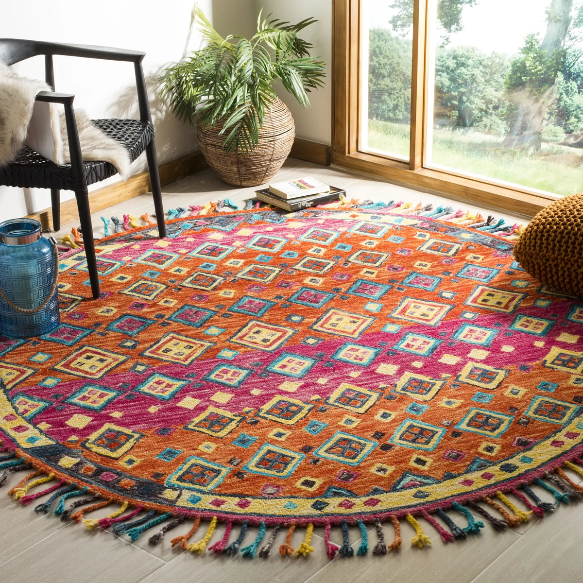 Safavieh Aspen 10'-0" x 10'-0" Rug in Orange / Fuchsia
