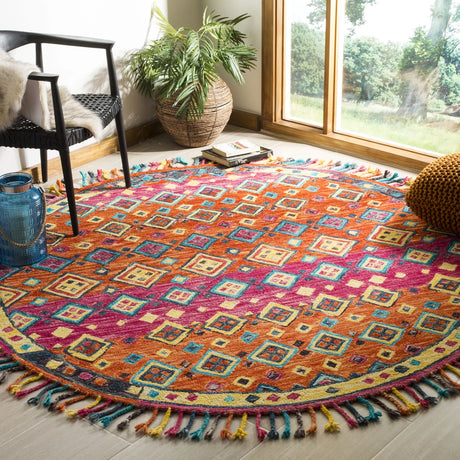 Safavieh Aspen 10'-0" x 10'-0" Rug in Orange / Fuchsia