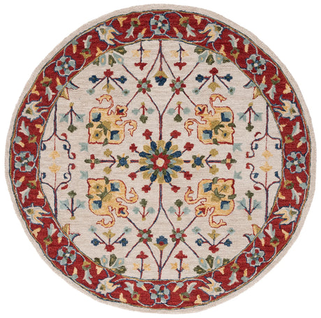 Safavieh Micro-Loop 5'-0" x 5'-0" Rug in Beige / Rust