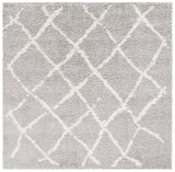 Safavieh Berber Shag 5'-1" x 5'-1" Rug in Light Grey / Cream