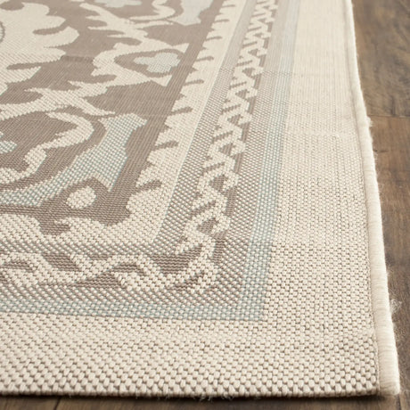 Safavieh Courtyard 6'-7" x 9'-6" Rug in Beige / Dark Beig