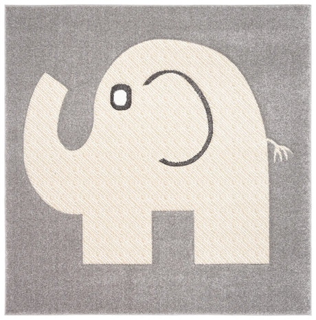 Safavieh Carousel Kids 100 5'-3" x 5'-3" Rug in Grey / Ivory