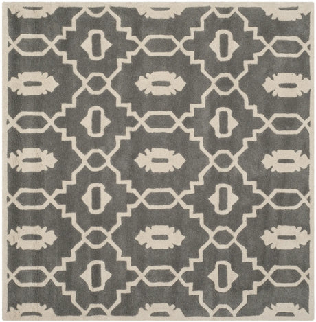 Safavieh Chatham 5'-0" x 5'-0" Rug in Dark Grey / Ivory