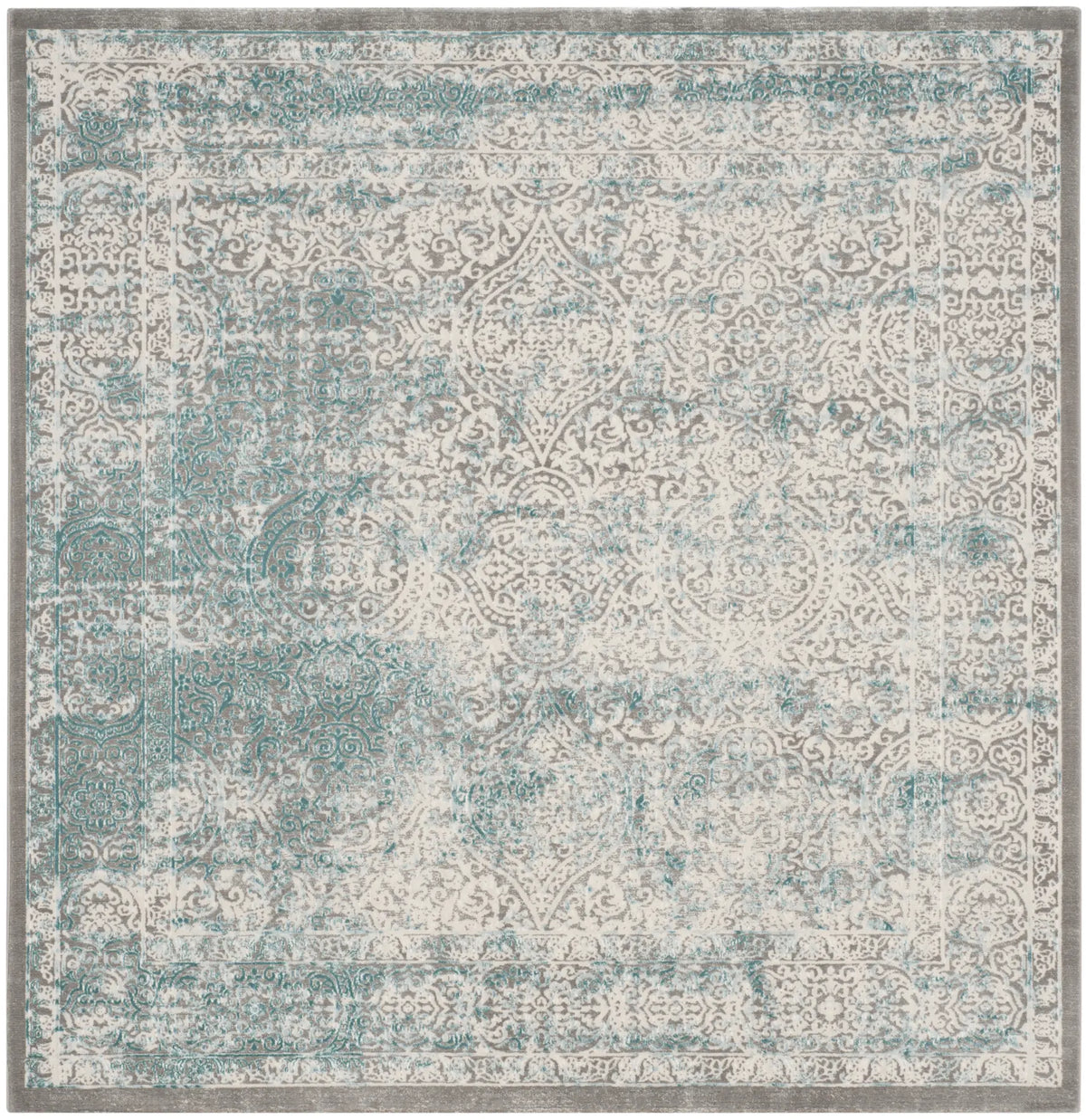 Safavieh Passion 6'-7" x 6'-7" Rug in Turquoise / Ivory