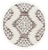 Safavieh Moroccan Tassel Shag 10'-0" x 10'-0" Rug in Ivory / Brown