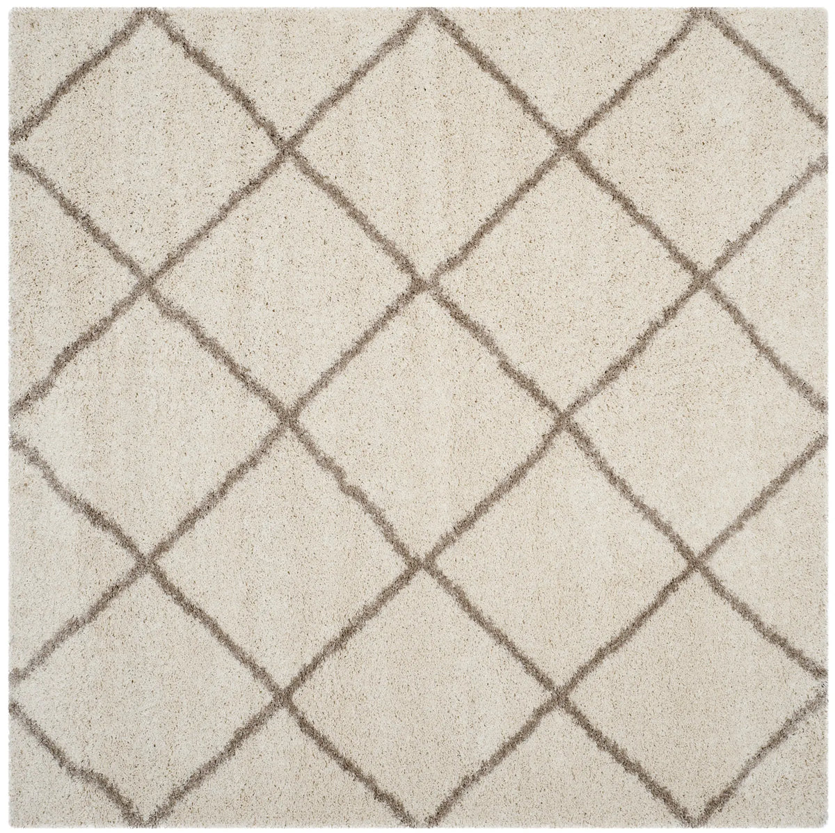 Safavieh Hudson Shag 7'-0" x 7'-0" Rug in Ivory / Beige