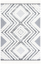 Safavieh Moroccan Tassel Shag 4'-0" x 6'-0" Rug in Ivory / Grey