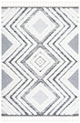 Safavieh Moroccan Tassel Shag 4'-0" x 6'-0" Rug in Ivory / Grey