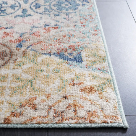 Safavieh Phoenix 500 4'-5" x 6'-5" Rug in Blue / Rust