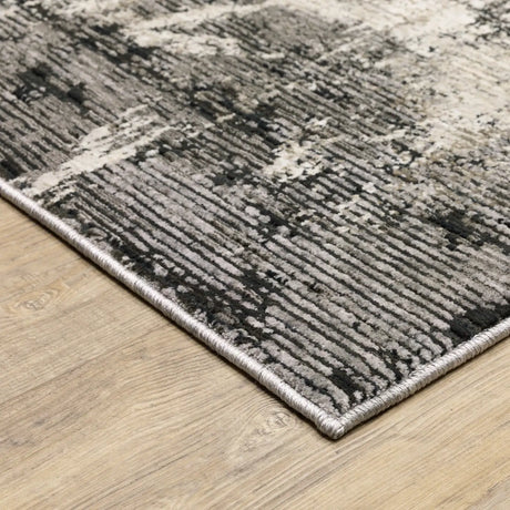 Oriental Weavers Sphinx Nebulous 7151E Grey/ Ivory Rugs - corner detail