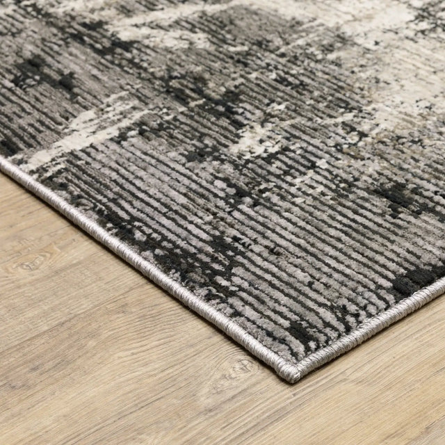 Oriental Weavers Sphinx Nebulous 7151E Grey/ Ivory Rugs - corner detail