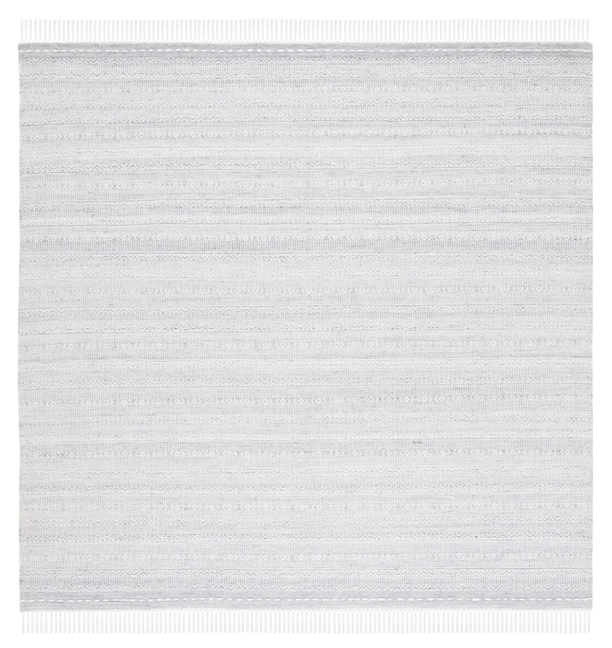 Safavieh Striped Kilim 7'-0" x 7'-0" Rug in Grey / Ivory