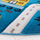 Safavieh Carousel Kids 100 5'-3" x 5'-3" Rug in Blue / Beige