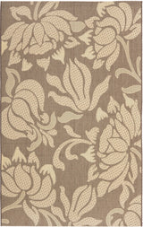 Safavieh Courtyard 4'-0" x 5'-7" Rug in Light Chocolate / Cream