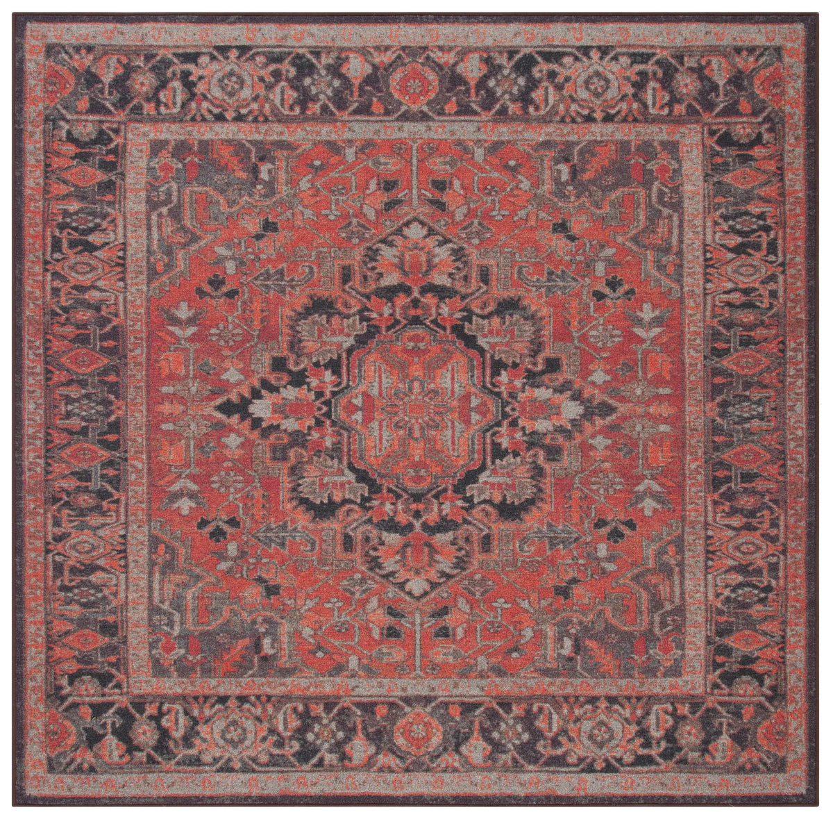 Safavieh Journey 6'-7" x 6'-7" Rug in Navy / Red