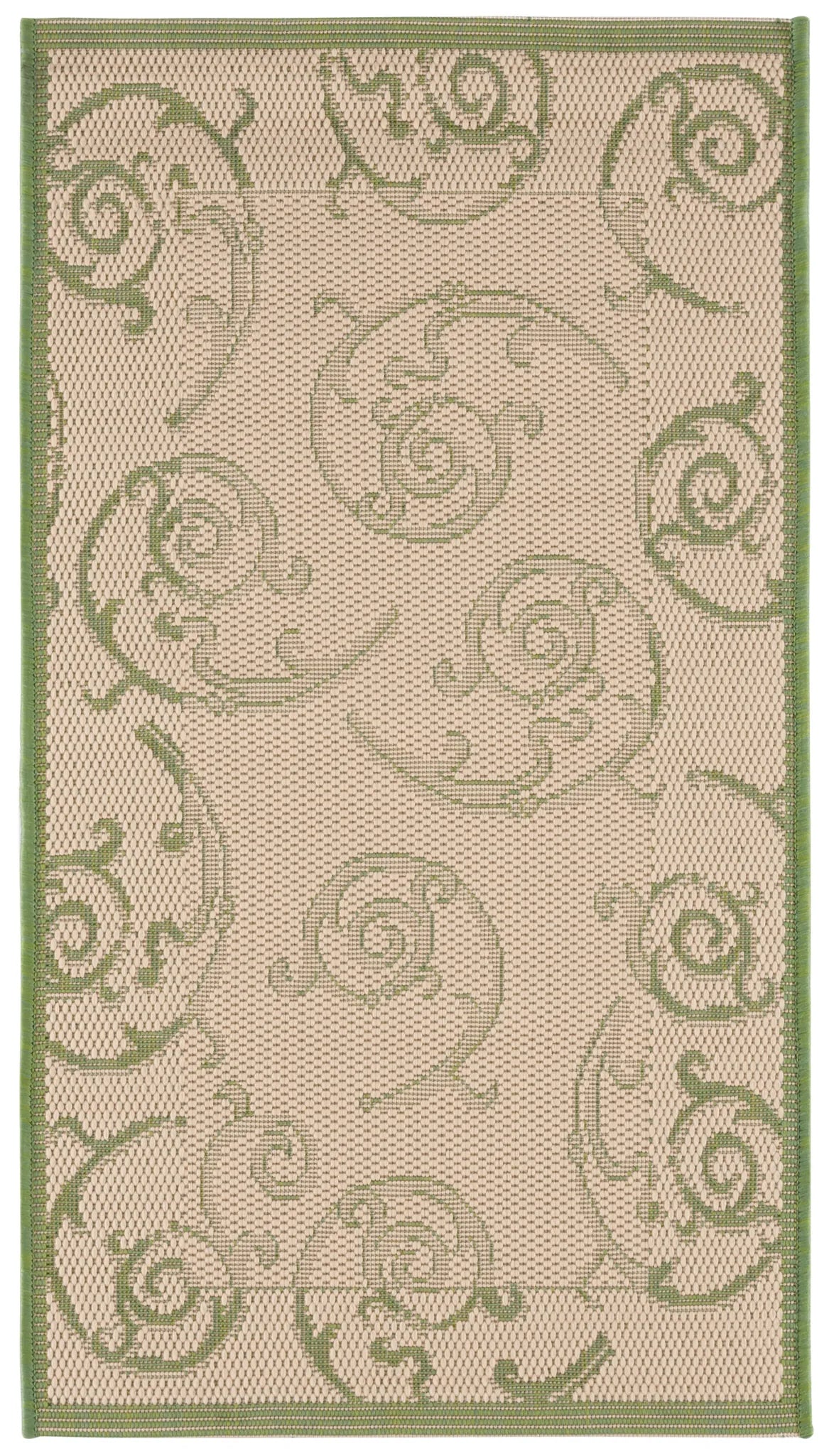 Safavieh Courtyard 2'-0" x 3'-7" Rug in Natural / Olive