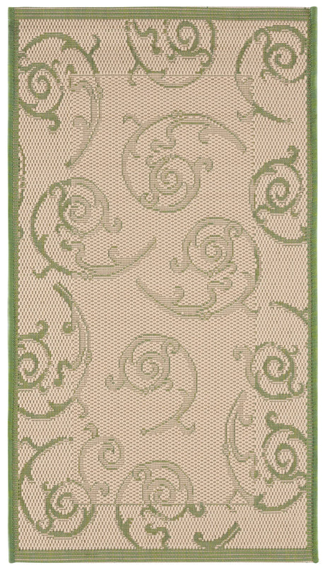 Safavieh Courtyard 2'-0" x 3'-7" Rug in Natural / Olive