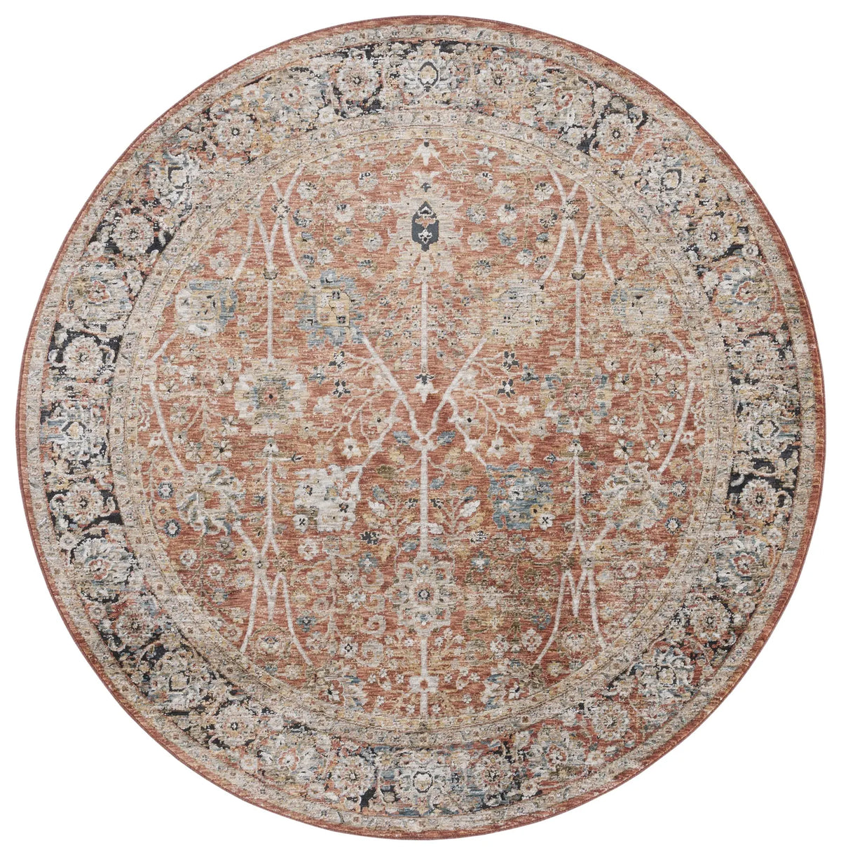 Safavieh Silverado 6'-4" x 6'-4" Rug in Rust / Blue