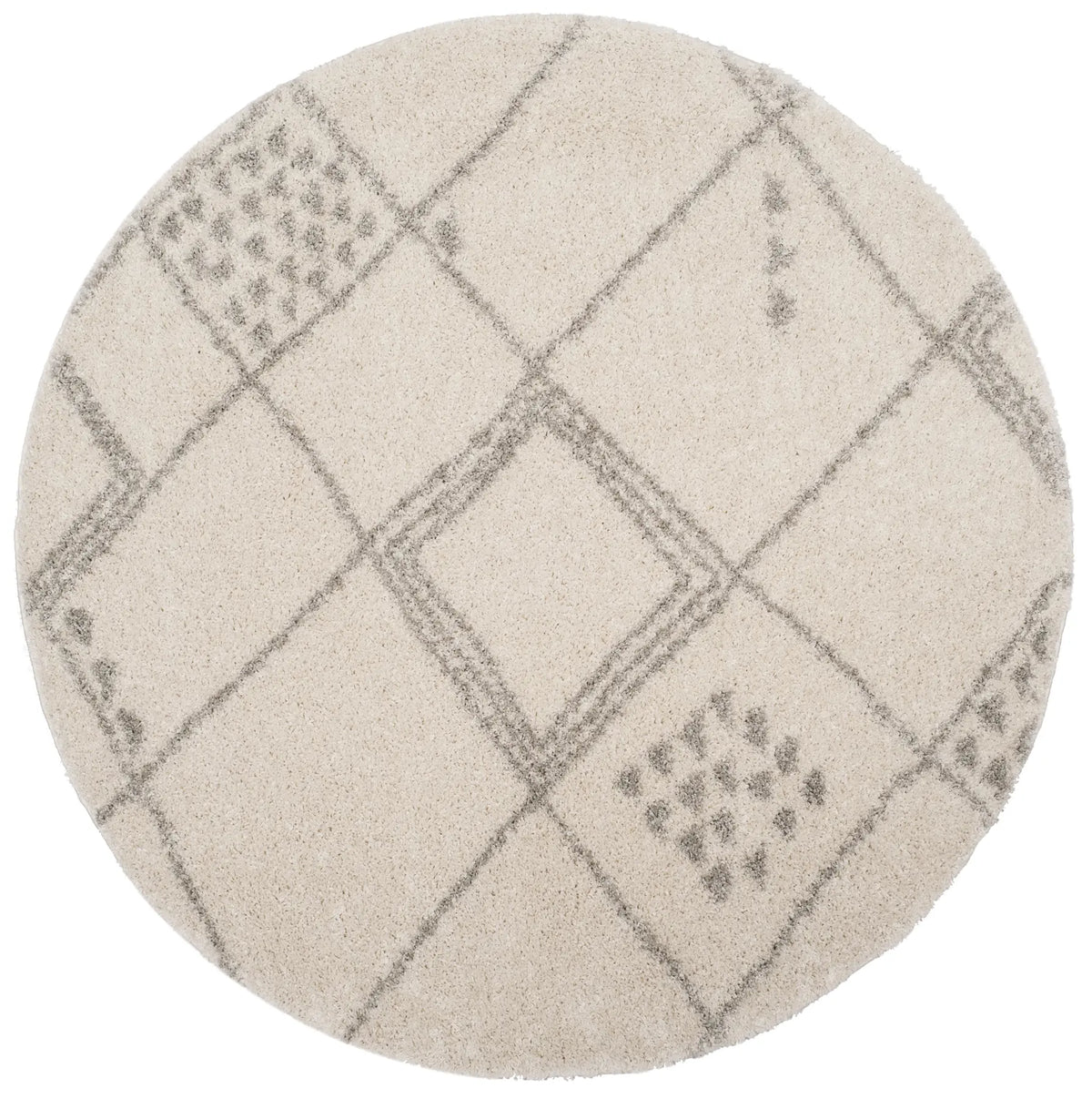 Safavieh Arizona Shag 6'-7" x 6'-7" Rug in Ivory / Grey