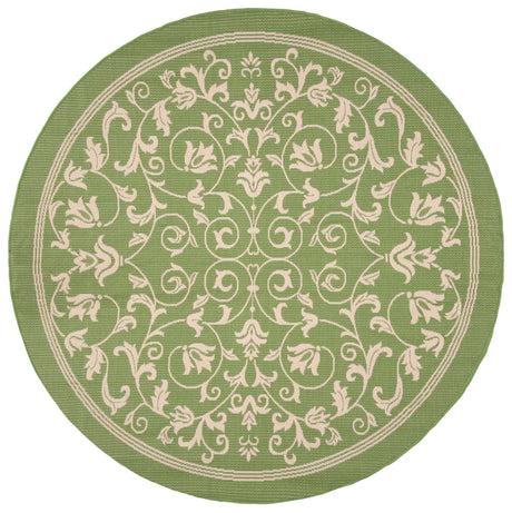 Safavieh Courtyard 6'-7" x 6'-7" Rug in Olive / Natural