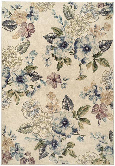 Dynamic Rugs Eclipse 63322 Cream Blue Rugs - Rectangular