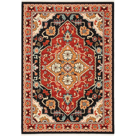 Oriental Weavers Sphinx Lilihan 4929A Black/ Red Rugs - main flat