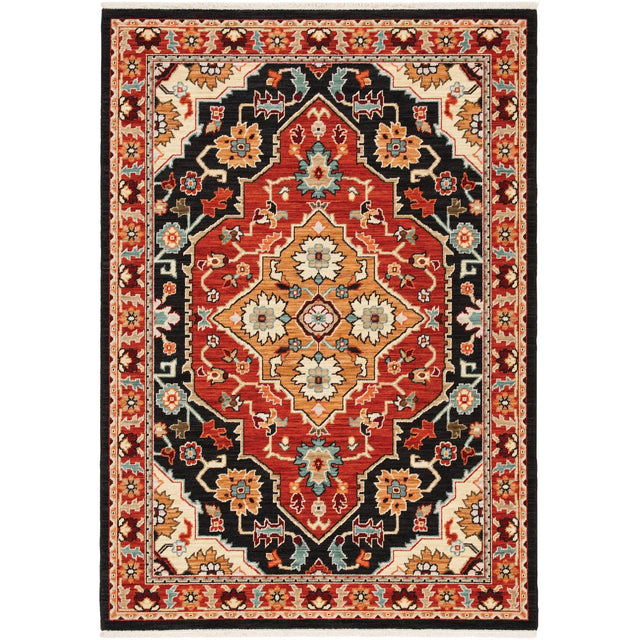 Oriental Weavers Sphinx Lilihan 4929A Black/ Red Rugs - main flat