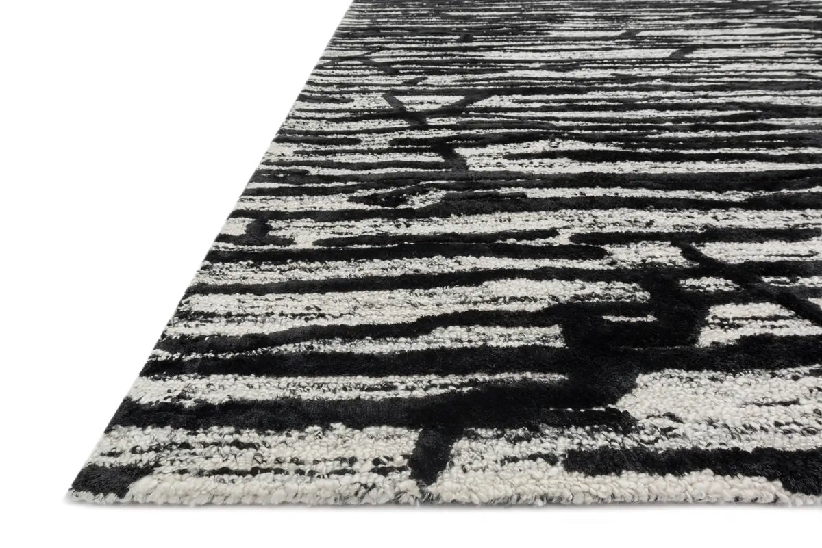Loloi Juneau Jy-07 Ivory / Black Rugs - rug corner