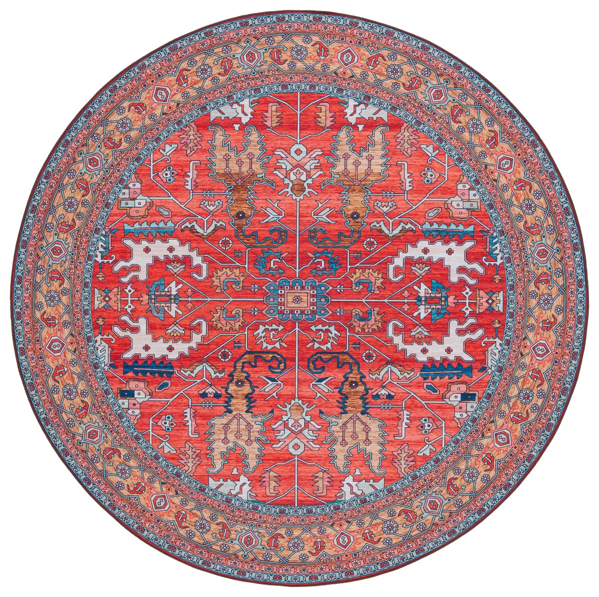 Safavieh Tucson 6'-0" x 6'-0" Rug in Rust / Navy