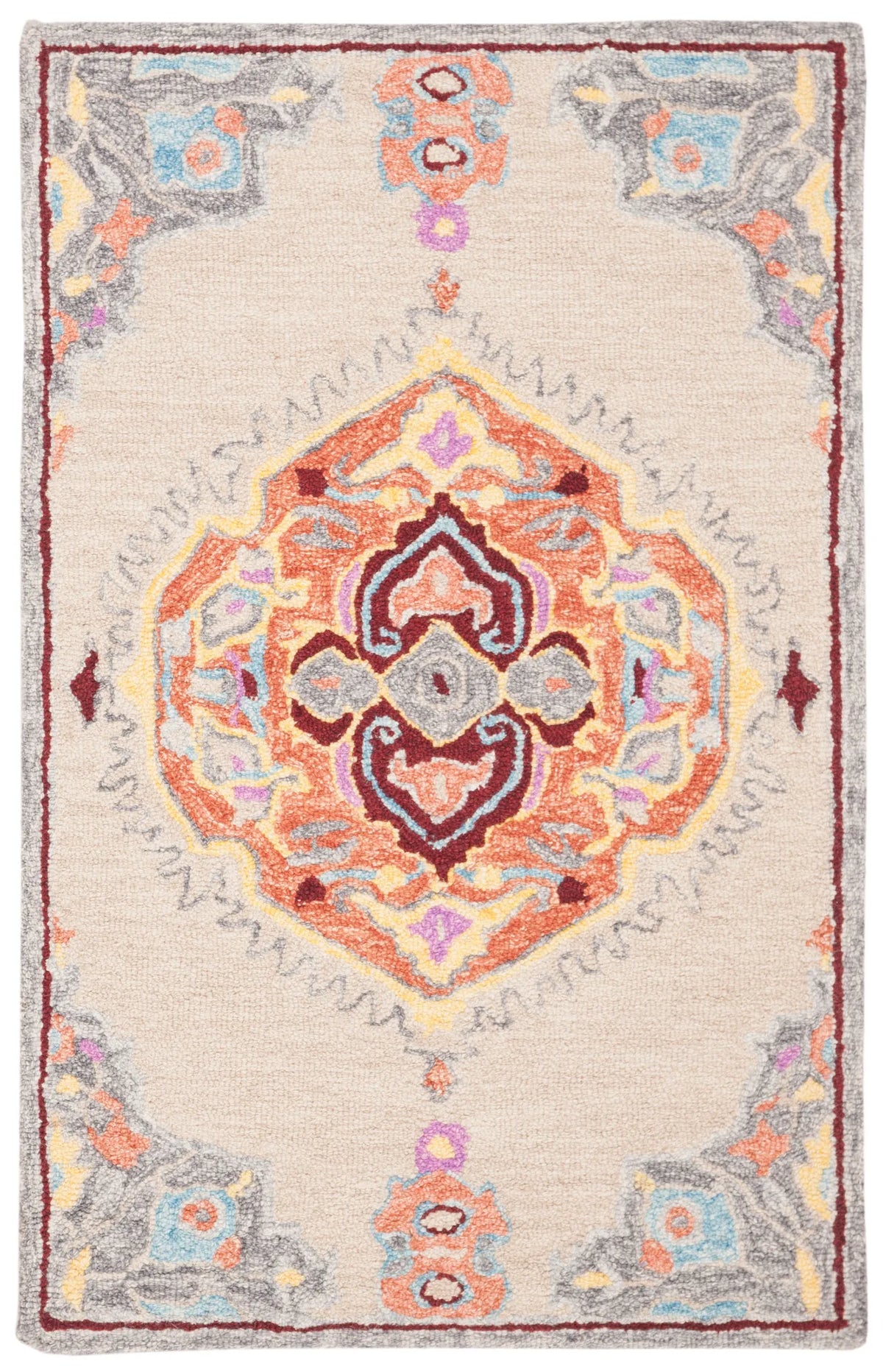 Safavieh Micro-Loop 2'-6" x 4'-0" Rug in Beige / Orange